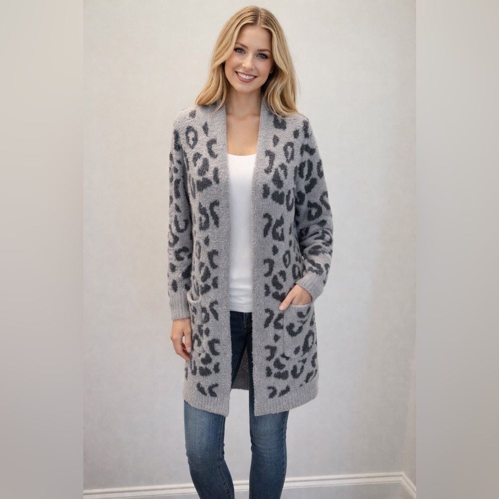 Alterd’ State Leopard Print Open Front Cardigan Sweater size Xs